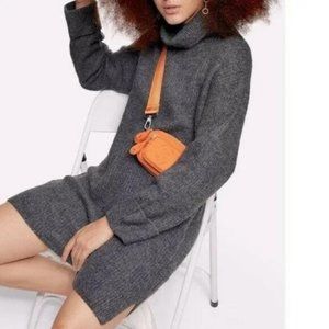 Topshop Gray Long Sleeve Dress